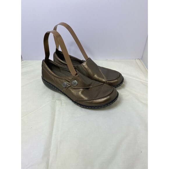 Clarks Shoes - Clarks Womens Ashland Lane Loafer Size 7 M Bronze Leather Shoe Shootie Flat